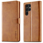 LC.IMEEKE For Samsung Galaxy S24 Ultra Case Drop-resistant Stand Leather Phone Shell Cover