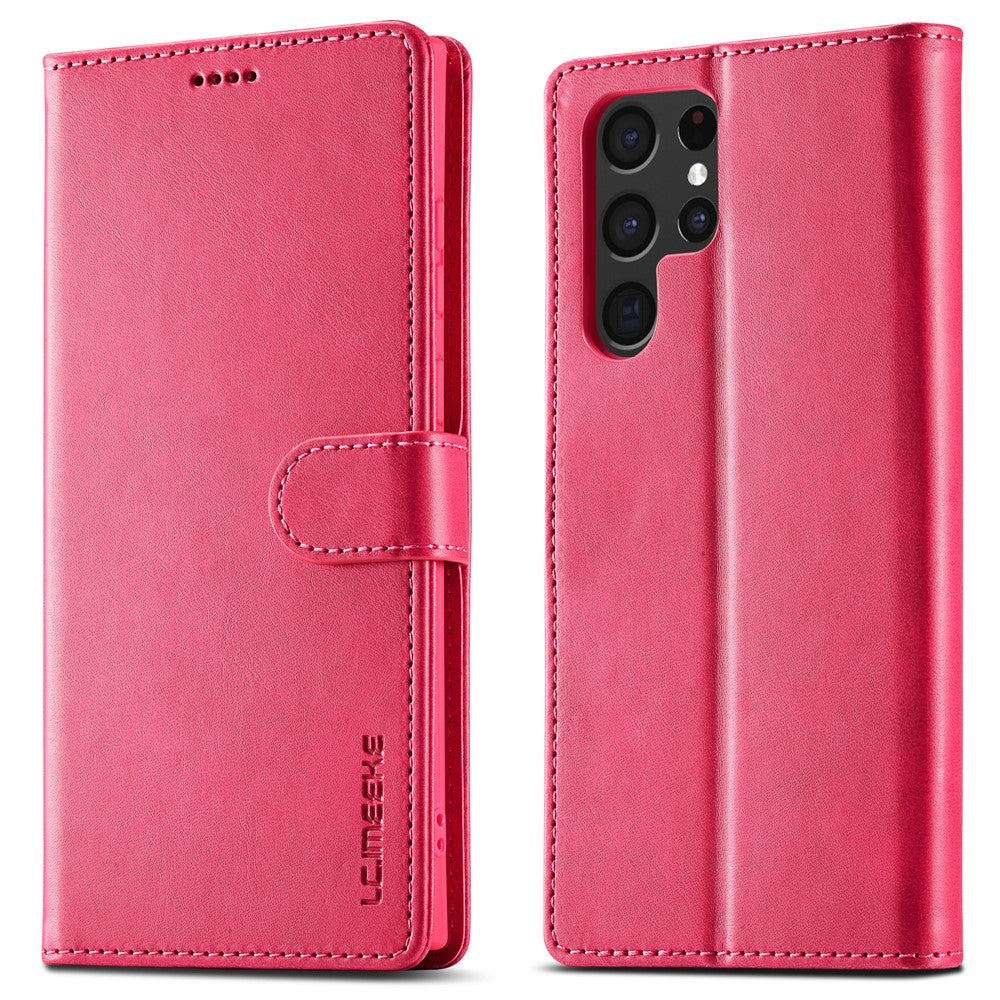LC.IMEEKE For Samsung Galaxy S24 Ultra Case Drop-resistant Stand Leather Phone Shell Cover