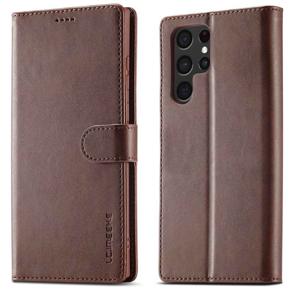 LC.IMEEKE For Samsung Galaxy S24 Ultra Case Drop-resistant Stand Leather Phone Shell Cover