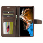 LC.IMEEKE For Samsung Galaxy S24+ Case Calf Texture Leather Stand Phone Protective Cover