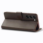 LC.IMEEKE For Samsung Galaxy S24+ Case Calf Texture Leather Stand Phone Protective Cover