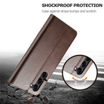 LC.IMEEKE For Samsung Galaxy S24+ Case Calf Texture Leather Stand Phone Protective Cover