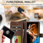 LC.IMEEKE For Samsung Galaxy S24+ Case Calf Texture Leather Stand Phone Protective Cover