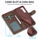 LC.IMEEKE For Samsung Galaxy S24+ Case Calf Texture Leather Stand Phone Protective Cover