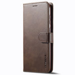 LC.IMEEKE For Samsung Galaxy S24+ Case Calf Texture Leather Stand Phone Protective Cover