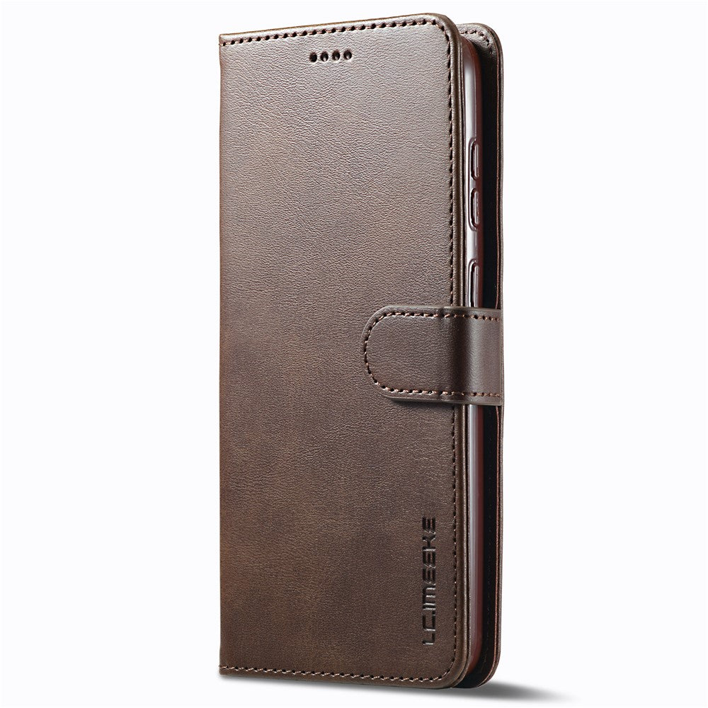 LC.IMEEKE For Samsung Galaxy S24+ Case Calf Texture Leather Stand Phone Protective Cover