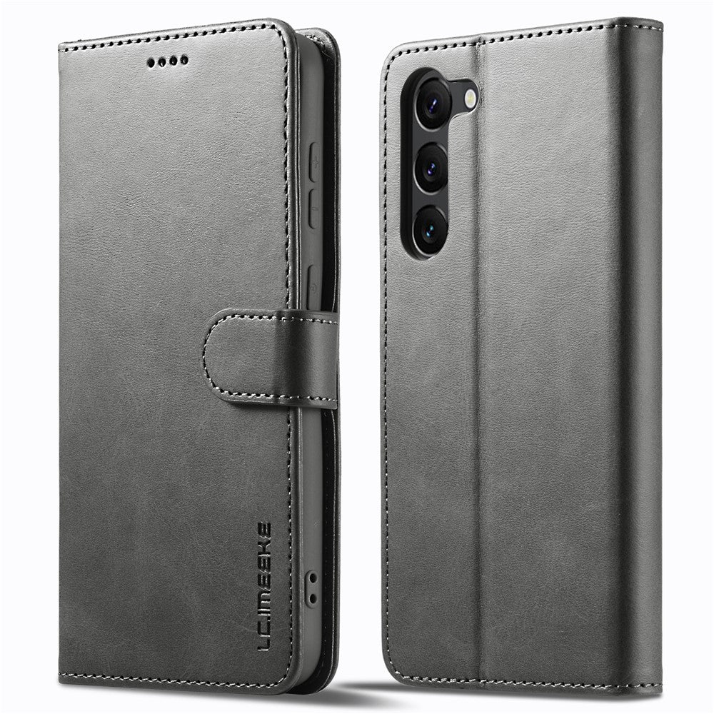 LC.IMEEKE For Samsung Galaxy S24+ Case Calf Texture Leather Stand Phone Protective Cover
