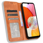 Til Samsung Galaxy A15 5G lædercover retro-telefoncover med pungstativ