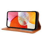 Til Samsung Galaxy A15 5G lædercover retro-telefoncover med pungstativ