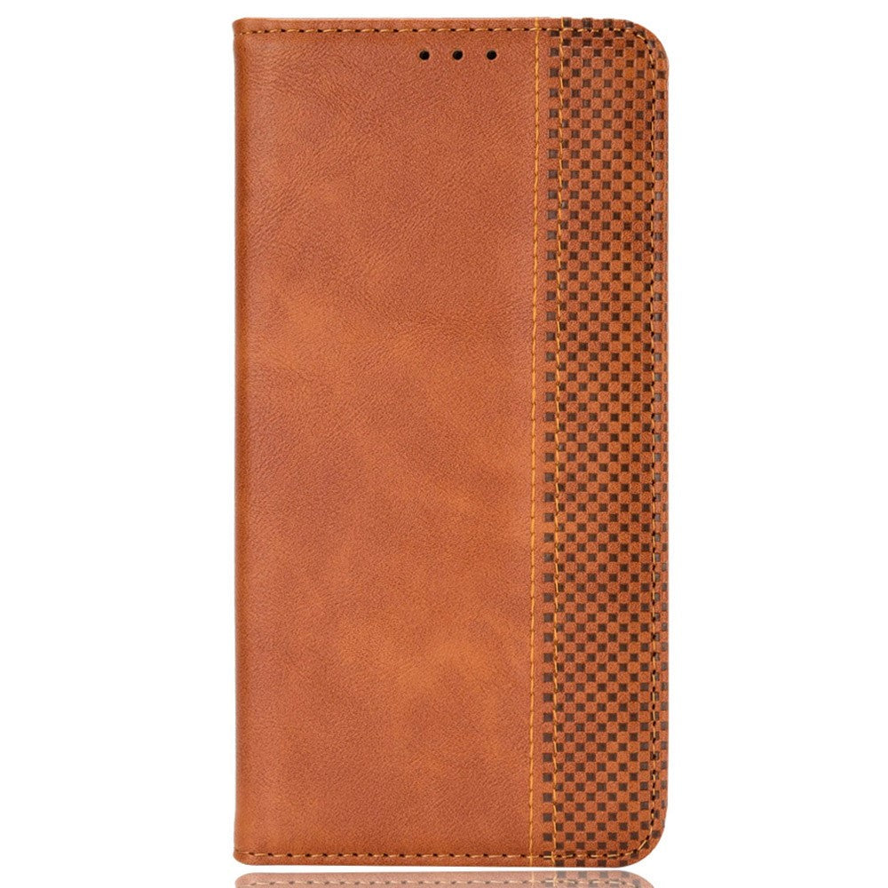 Til Samsung Galaxy A15 5G lædercover retro-telefoncover med pungstativ