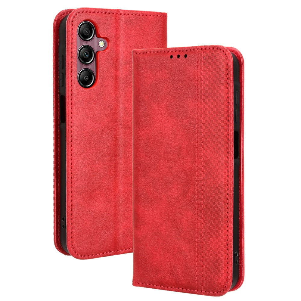 Til Samsung Galaxy A15 5G lædercover retro-telefoncover med pungstativ