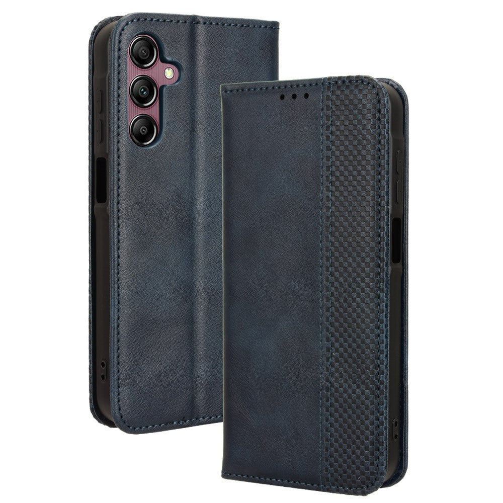 Til Samsung Galaxy A15 5G lædercover retro-telefoncover med pungstativ