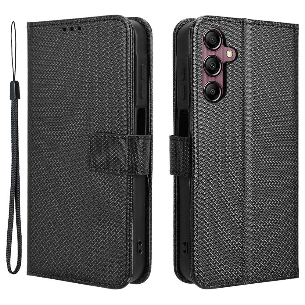 Til Samsung Galaxy A15 5G Etui Diamanttekstur Læder Pung Telefoncover