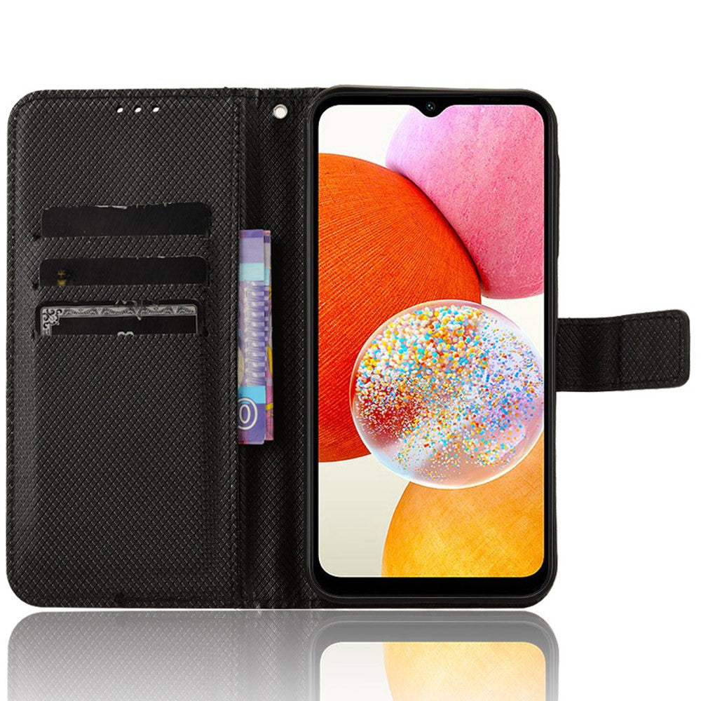 Til Samsung Galaxy A15 5G Etui Diamanttekstur Læder Pung Telefoncover