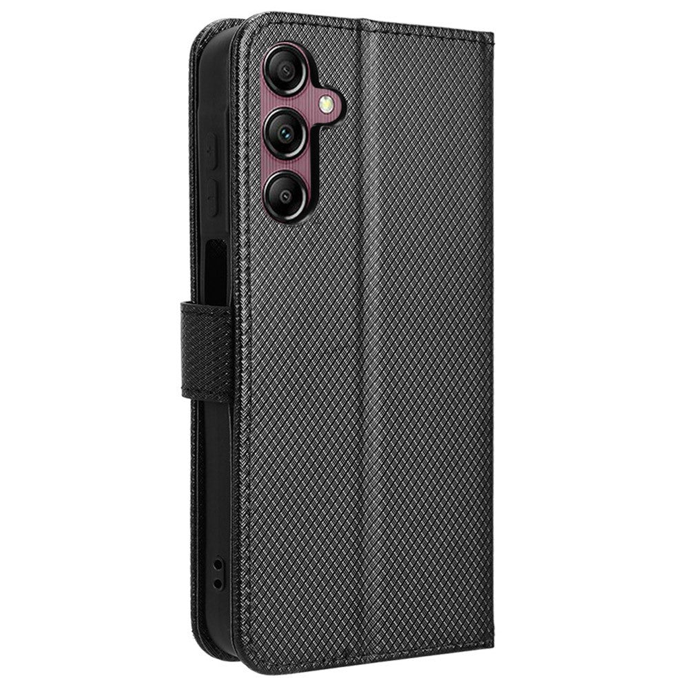 Til Samsung Galaxy A15 5G Etui Diamanttekstur Læder Pung Telefoncover