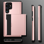 For Samsung Galaxy S24 Ultra Case TPU+PC Phone Cover with Card Holder