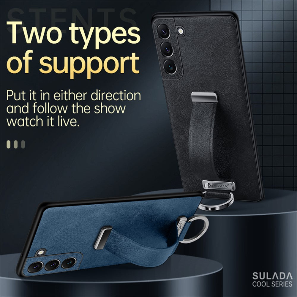 SULADA Fashion Series til Samsung Galaxy S24, stødsikkert mobilcover med støttefunktion og håndledsrem