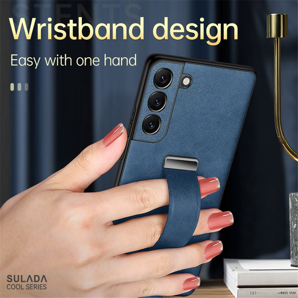 SULADA Fashion Series til Samsung Galaxy S24, stødsikkert mobilcover med støttefunktion og håndledsrem