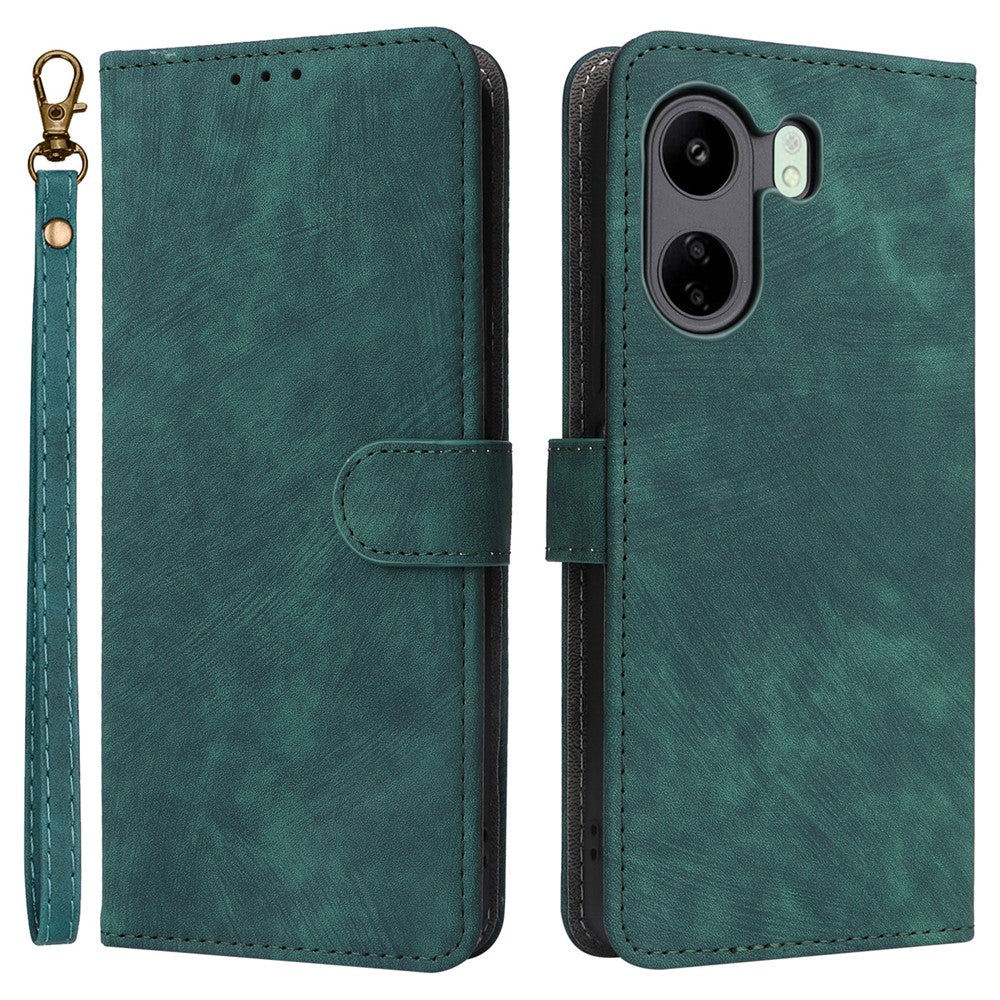 Xiaomi Poco C65 4G / Redmi 13C 4G Mobilskal med Rem PU Läder RFID Blockerande Fodral