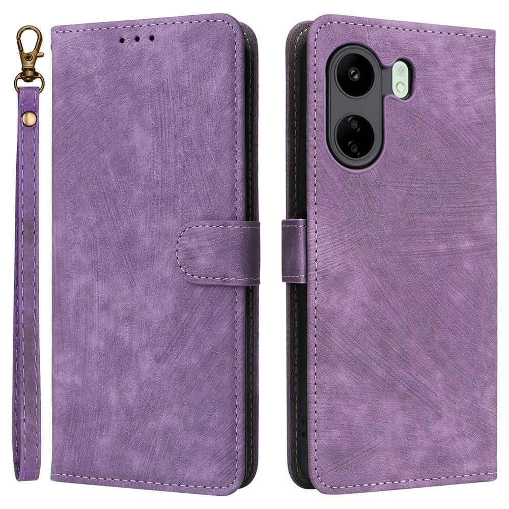Xiaomi Poco C65 4G / Redmi 13C 4G Mobilskal med Rem PU Läder RFID Blockerande Fodral