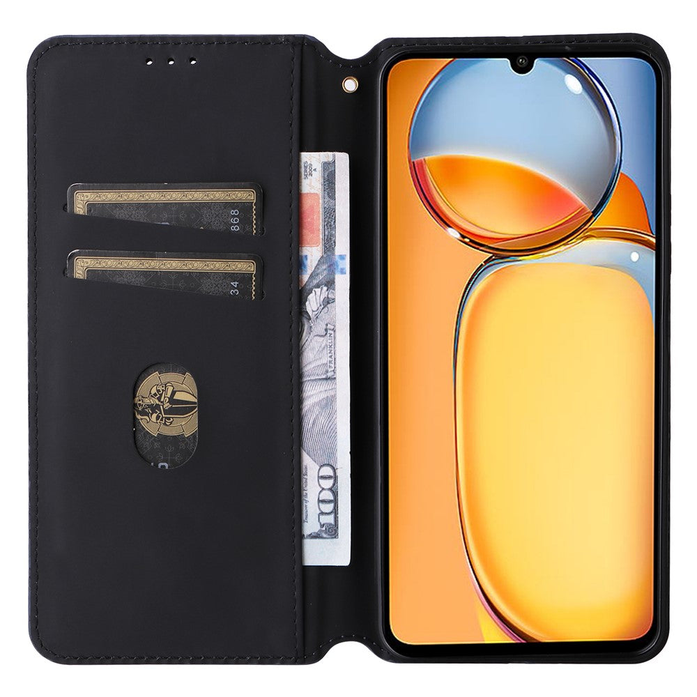 For Xiaomi Poco C65 4G / Redmi 13C 4G Cell Phone Cases Leather Wallet Imprinted Flip Cover