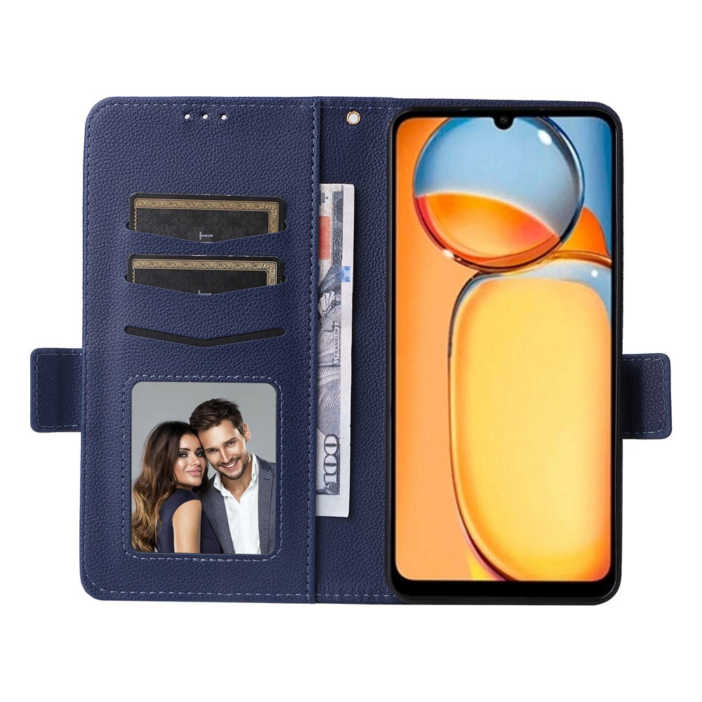 For Xiaomi Poco C65 4G / Redmi 13C 4G Cover PU Leather Wallet Cell Phone Case with Strap