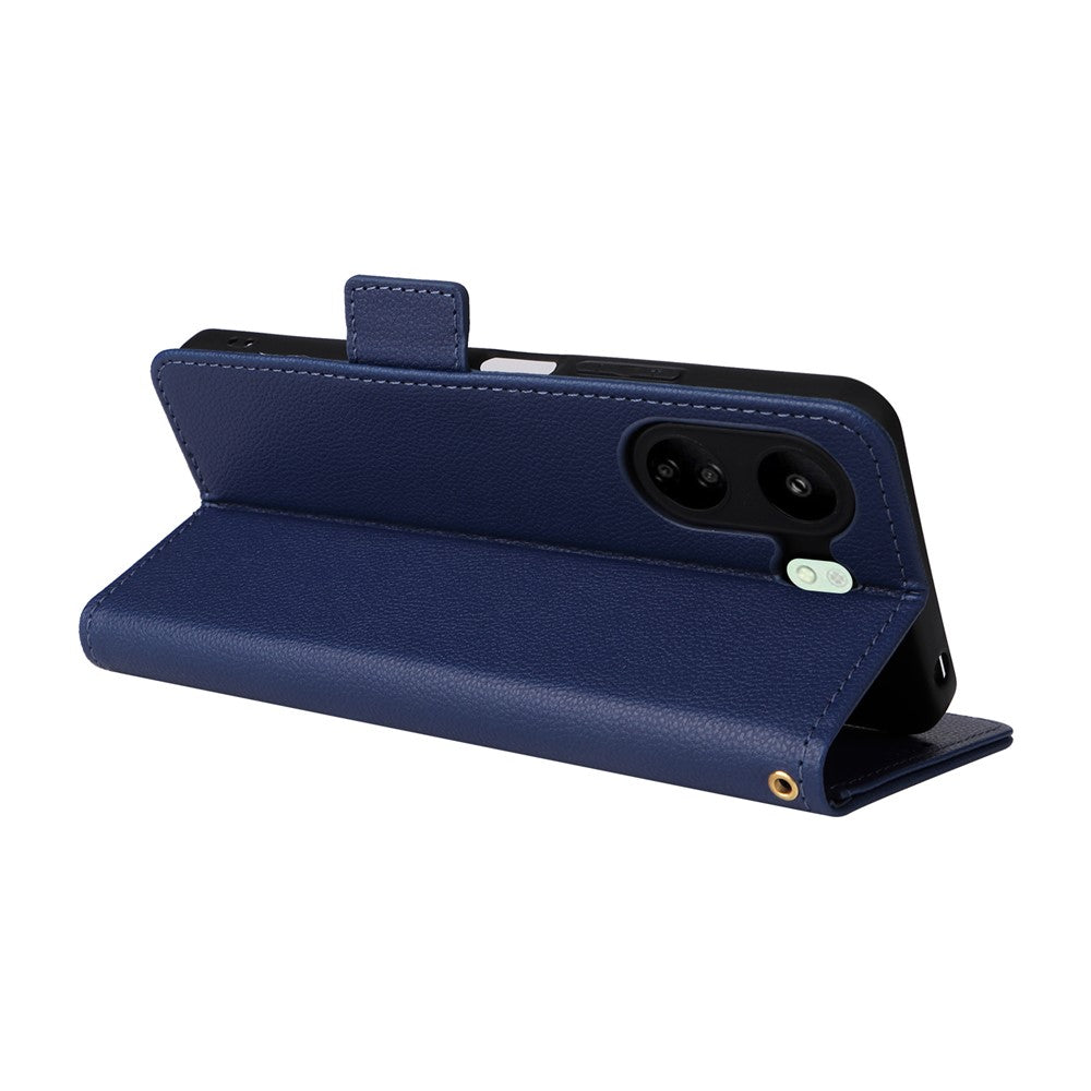 For Xiaomi Poco C65 4G / Redmi 13C 4G Cover PU Leather Wallet Cell Phone Case with Strap