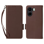 For Xiaomi Poco C65 4G / Redmi 13C 4G Cover PU Leather Wallet Cell Phone Case with Strap