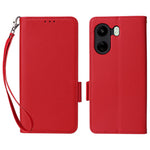 For Xiaomi Poco C65 4G / Redmi 13C 4G Cover PU Leather Wallet Cell Phone Case with Strap