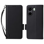 For Xiaomi Poco C65 4G / Redmi 13C 4G Cover PU Leather Wallet Cell Phone Case with Strap