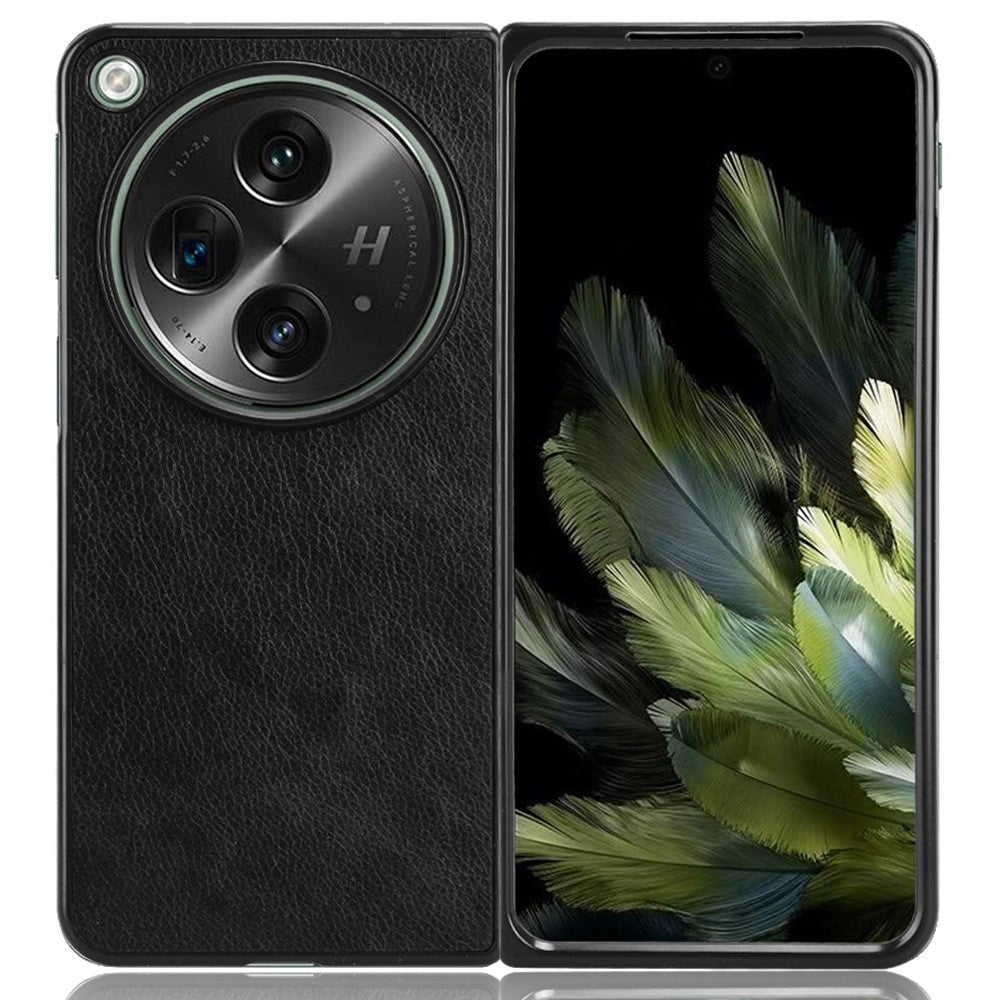 Til OnePlus Open-etui, beskyttende telefoncover i PU+PC med litchi-tekstur