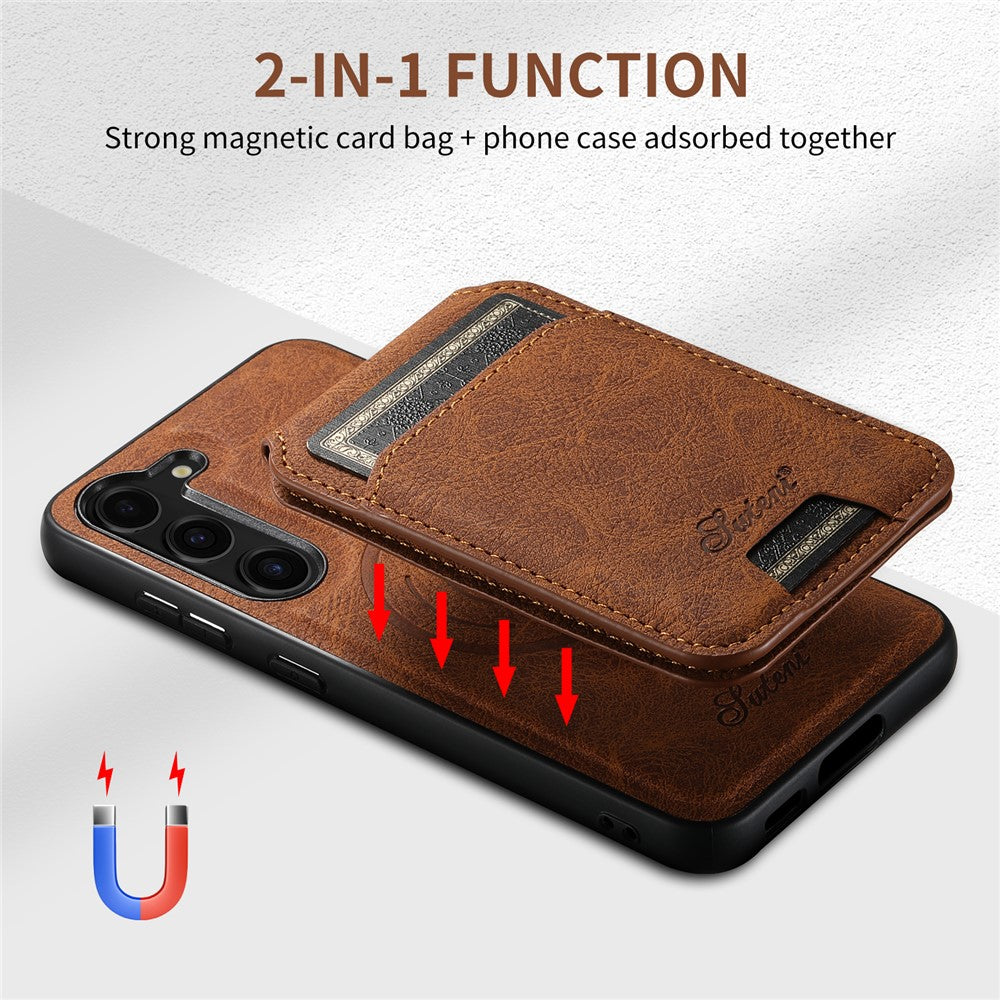 SUTENI H16 För Samsung Galaxy S23 Magnetiskt Avtagbart PU+TPU Fallskyddande Mobilskal