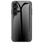 Samsung Galaxy A25 5G (Global) (161,0 x 76,5 x 8,3 mm) Härdat glasmobilskal Kolfiberstruktur