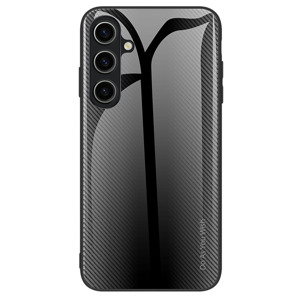 Samsung Galaxy A25 5G (Global) (161,0 x 76,5 x 8,3 mm) Härdat glasmobilskal Kolfiberstruktur
