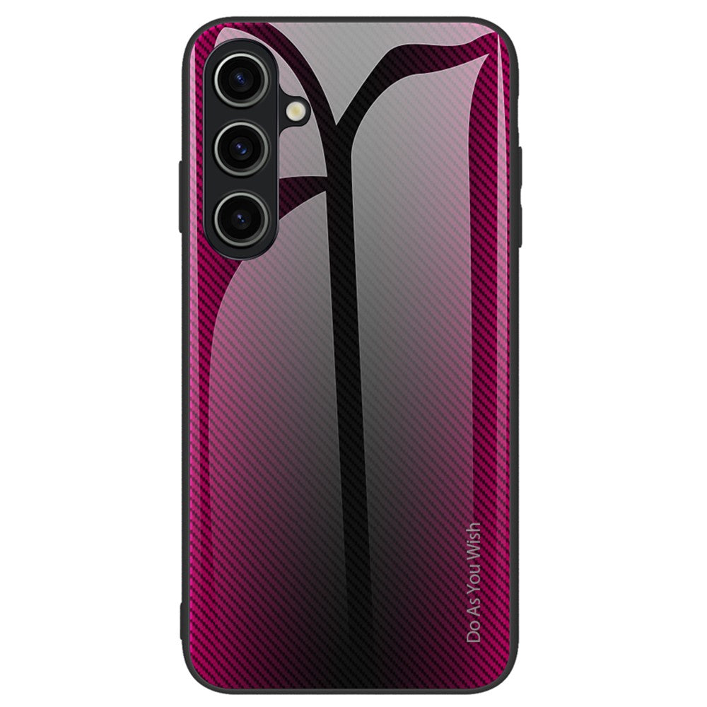 Samsung Galaxy A25 5G (Global) (161,0 x 76,5 x 8,3 mm) Härdat glasmobilskal Kolfiberstruktur