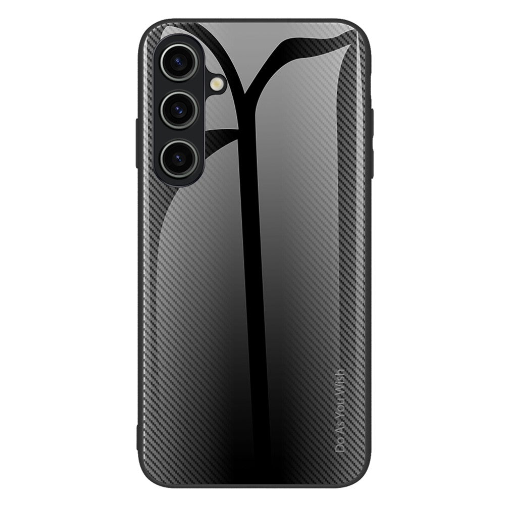 Hærdet glas + TPU telefoncover til Samsung Galaxy A05s 4G telefoncover med kulfibertekstur