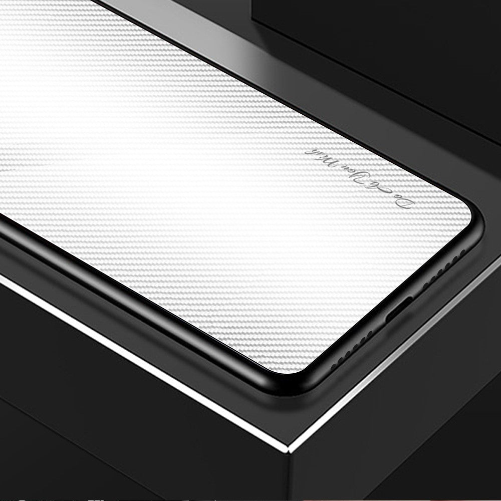 Hærdet glas + TPU telefoncover til Samsung Galaxy A05s 4G telefoncover med kulfibertekstur