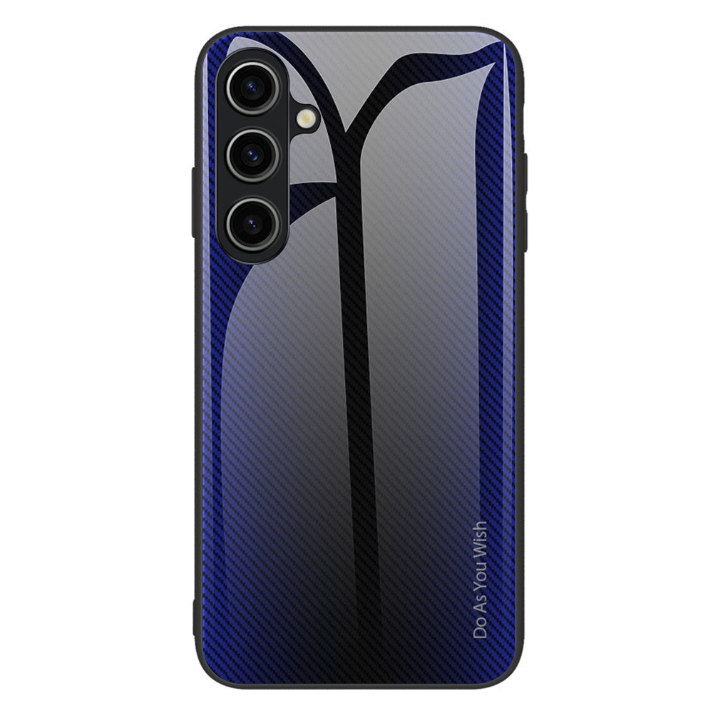 Hærdet glas + TPU telefoncover til Samsung Galaxy A05s 4G telefoncover med kulfibertekstur