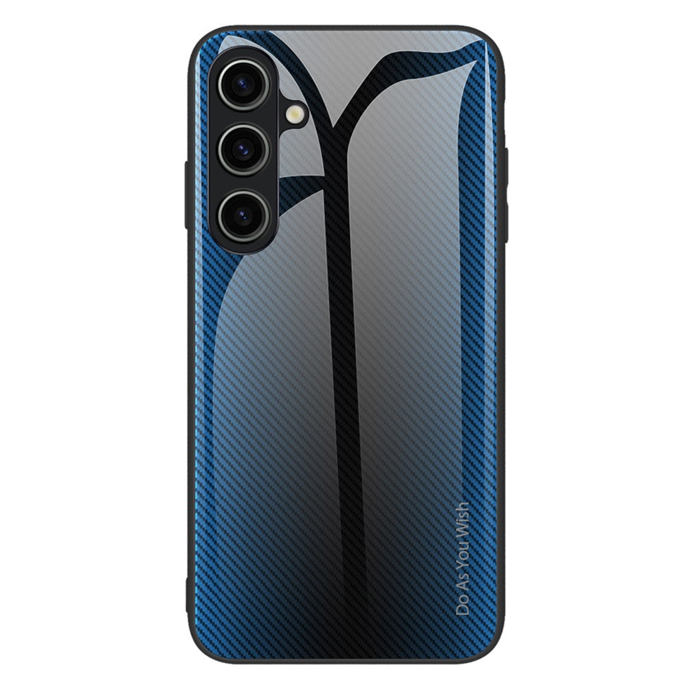Hærdet glas + TPU telefoncover til Samsung Galaxy A05s 4G telefoncover med kulfibertekstur