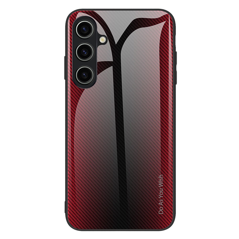 Hærdet glas + TPU telefoncover til Samsung Galaxy A05s 4G telefoncover med kulfibertekstur
