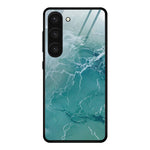 For Samsung Galaxy S24 Case Marble Pattern Shockproof Tempered Glass+PC+TPU Phone Cover