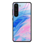 For Samsung Galaxy S24 Case Marble Pattern Shockproof Tempered Glass+PC+TPU Phone Cover