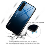 PC TPU-mobilskal för Samsung Galaxy S24-skal i härdat glas med tonad färg på baksidan