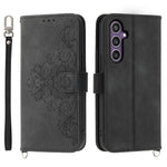 For Samsung Galaxy S24 Case Multiple Card Slots Leather Stand Cover with Straps