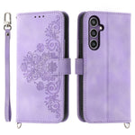 For Samsung Galaxy S24 Case Multiple Card Slots Leather Stand Cover with Straps
