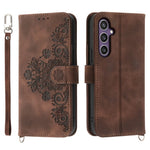For Samsung Galaxy S24 Case Multiple Card Slots Leather Stand Cover with Straps
