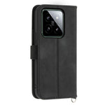 For Xiaomi 14 Case Wallet Imprinted Flower Leather Phone Cover with 2 Straps