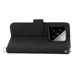 For Xiaomi 14 Case Wallet Imprinted Flower Leather Phone Cover with 2 Straps
