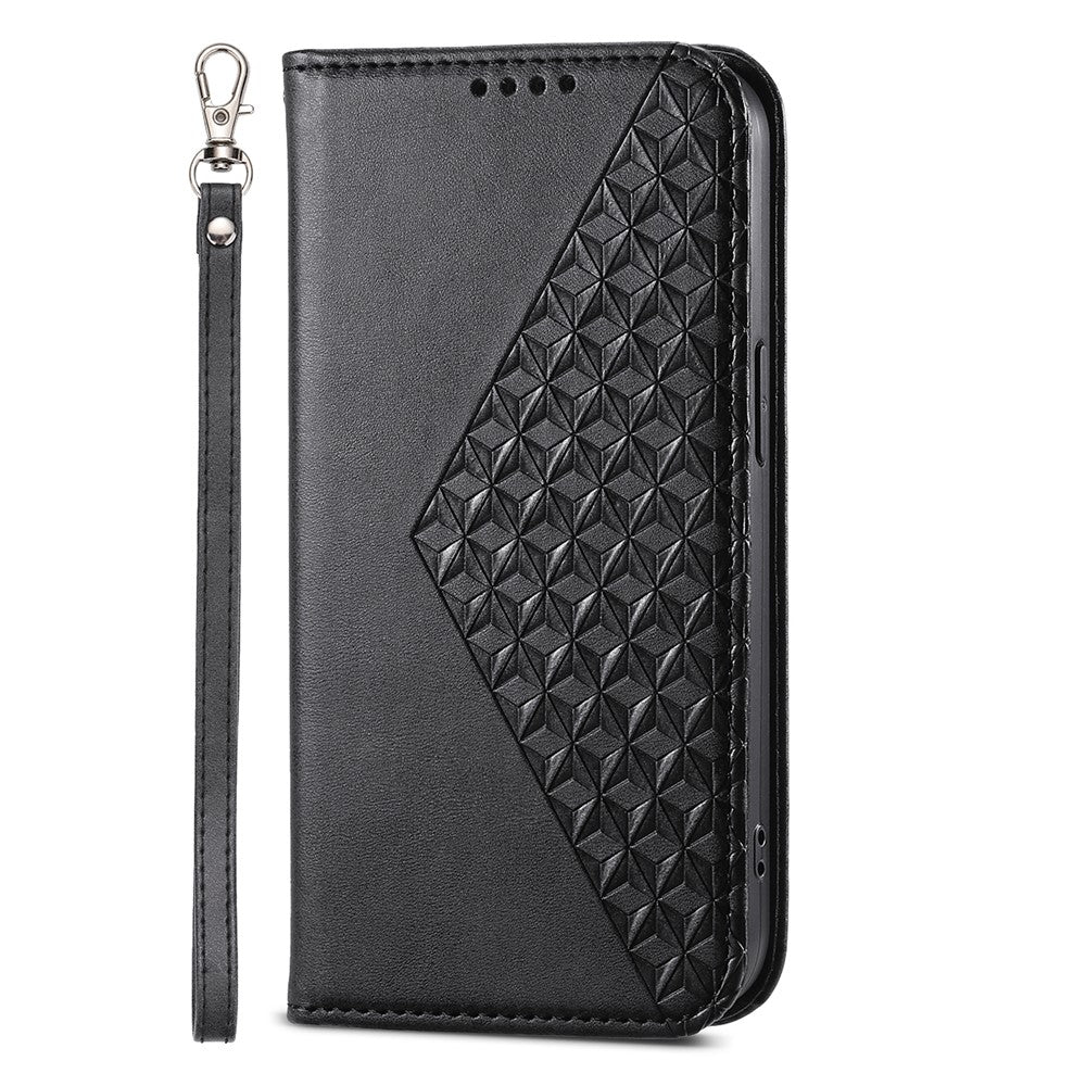 For Samsung Galaxy A25 5G (Global) (161.0 x 76.5 x 8.3mm) Case Calf Texture Imprinted Rhombus Pattern Phone Cover