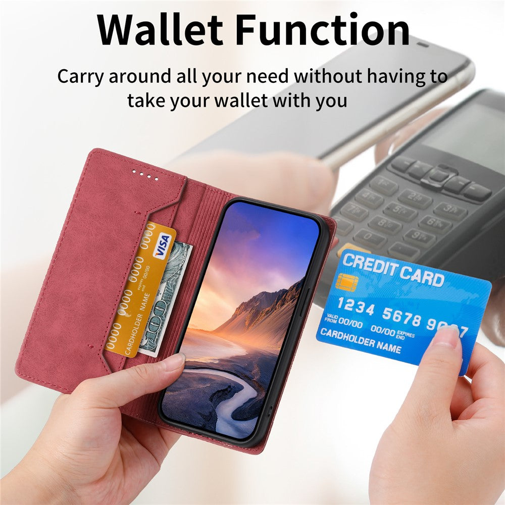 DF-05 til Samsung Galaxy A25 5G (Global) (161,0 x 76,5 x 8,3 mm) Mobiltelefonetui RFID-blokerende PU-læder stand-cover